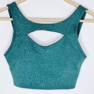 Lululemon Everlux Cut-Out Train Bra Med B/C Cups Teal Lagoon size 4 W2COPS